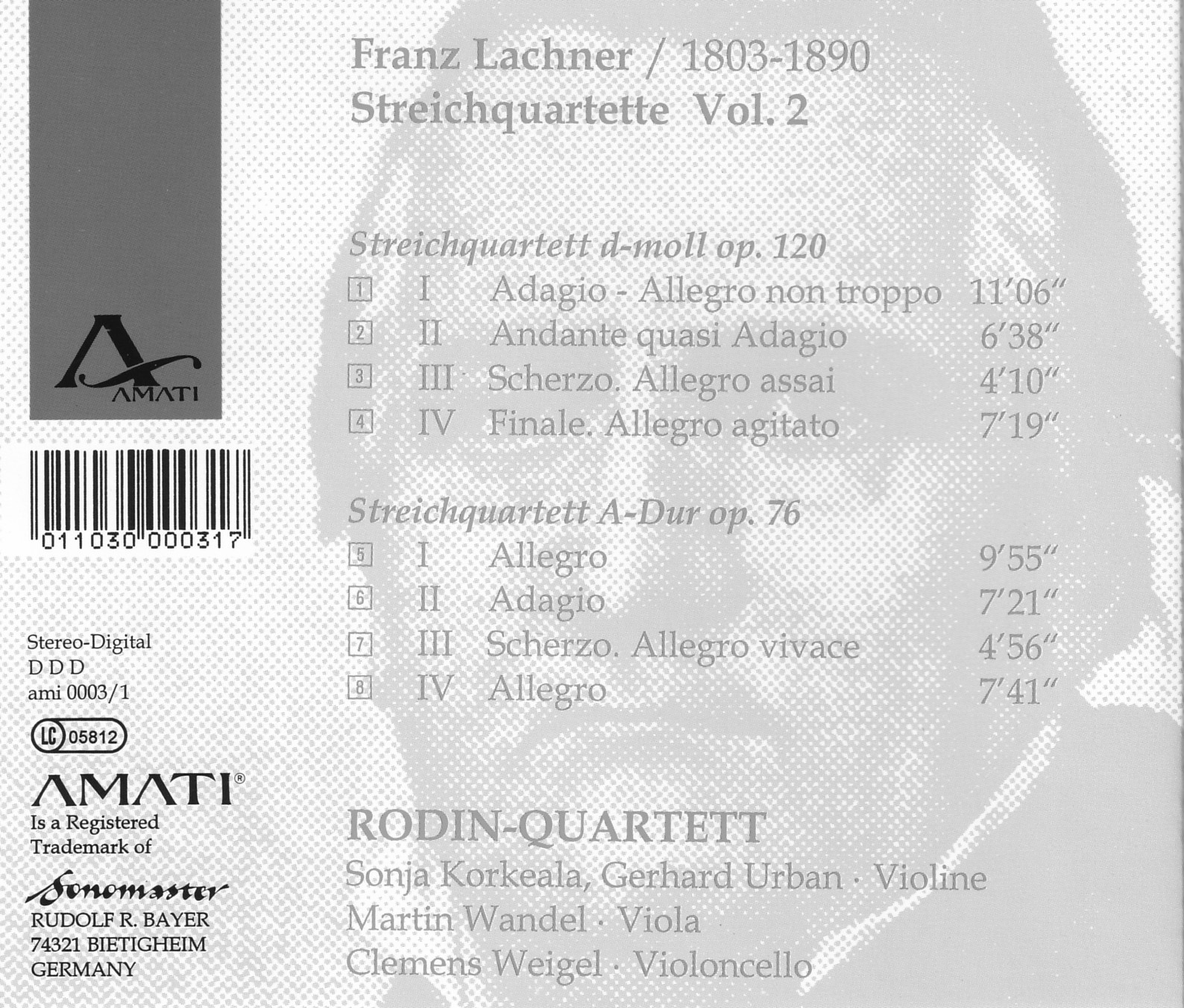 Franz Lachner - Streichquartette Vol.2