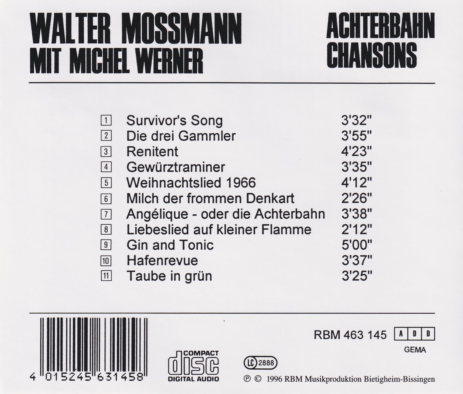 Walter Mossmann - Achterbahn