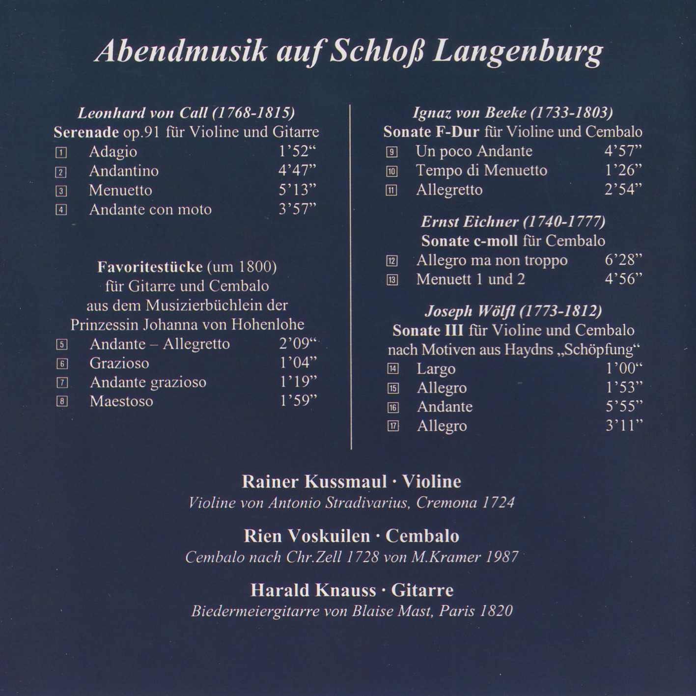 Abendmusik auf Schloß Langenburg
