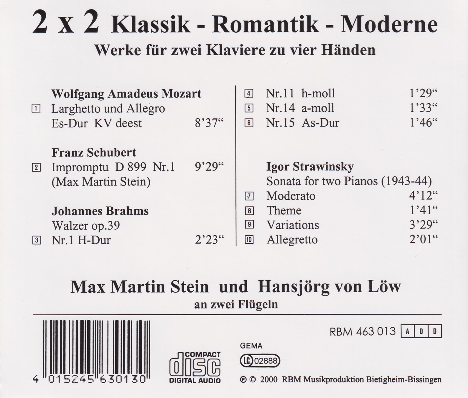 2x2 Klassik - Romantik - Moderne