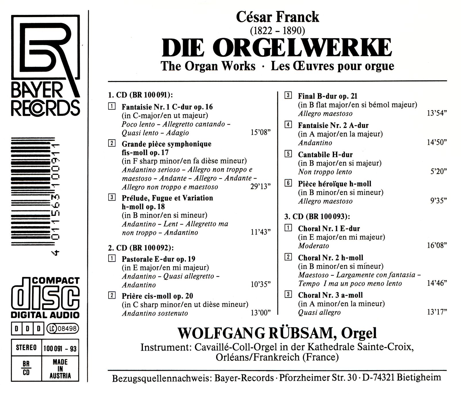 César Franck - Das Orgelwerk
