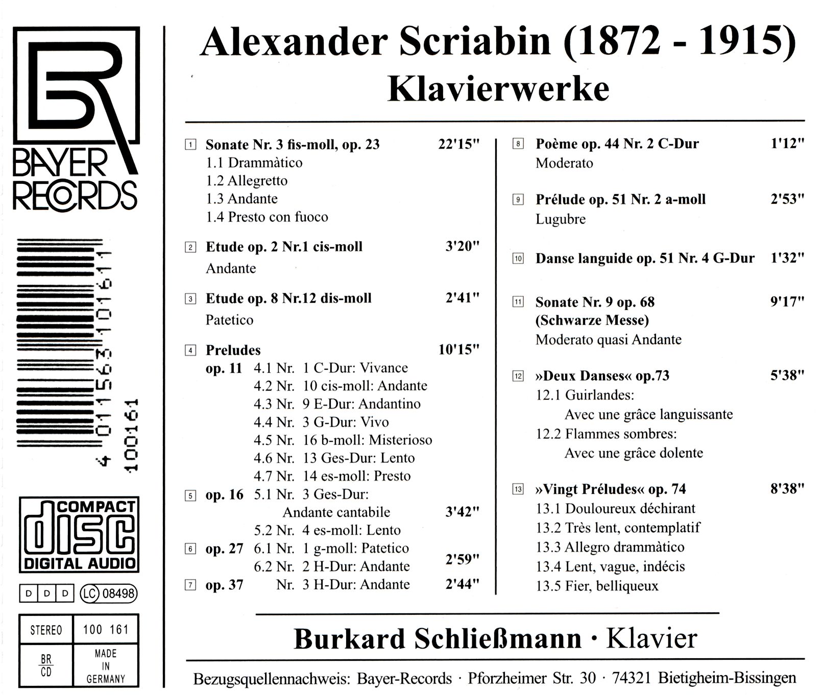 Alexander Skriabin - Klavierwerke