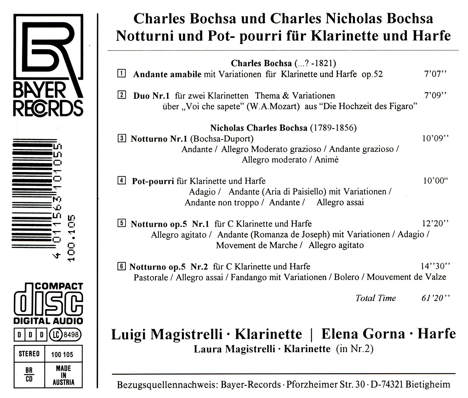 Charles Bochsa - Klarinette & Harfe