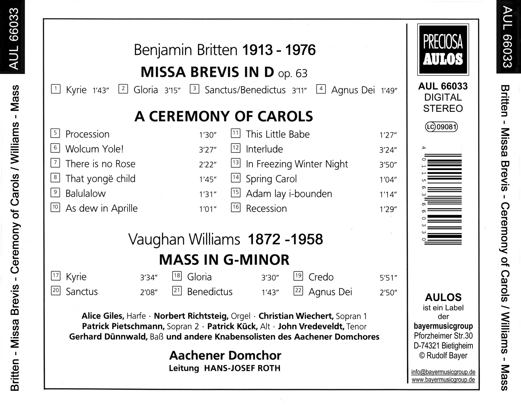 Benjamin Britten - Missa brevis in D