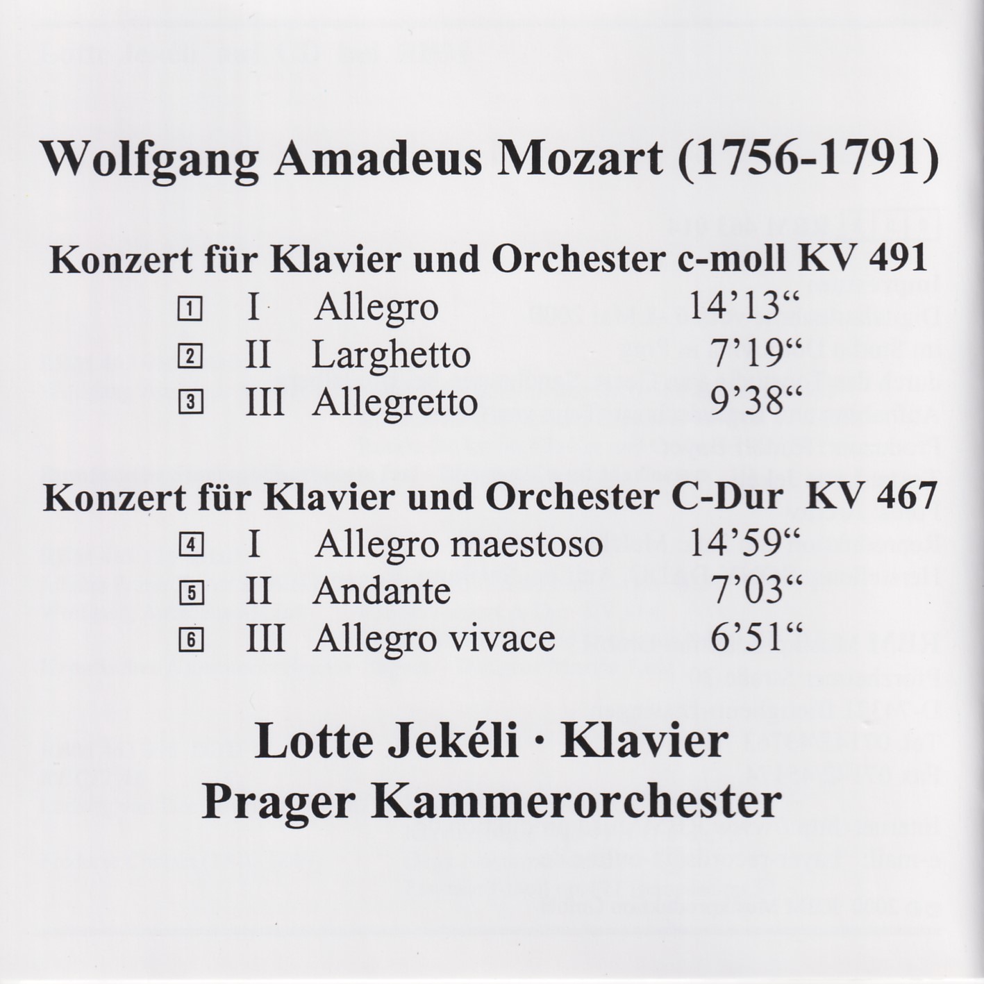 Lotte Jekéli spielt Mozart
