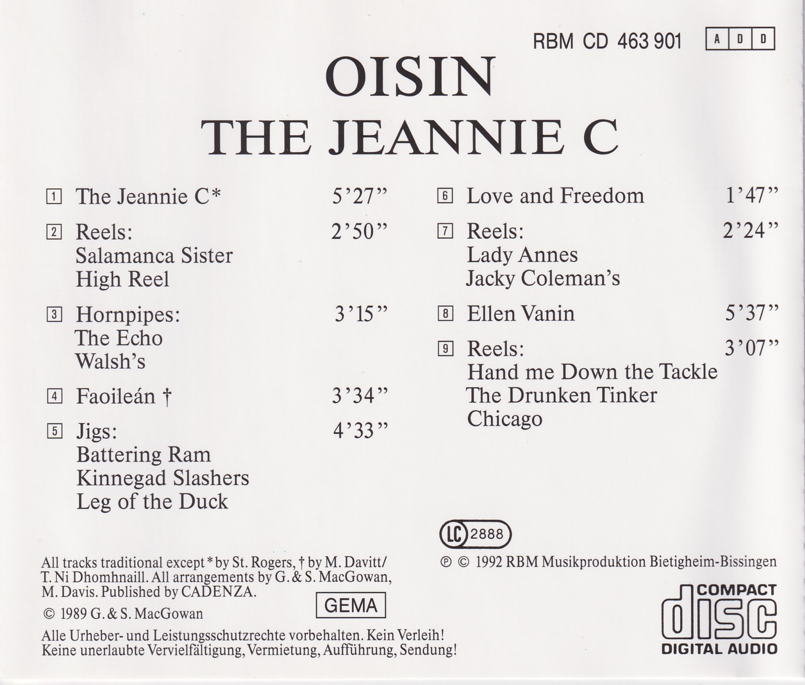 OISIN - The Jeannie C