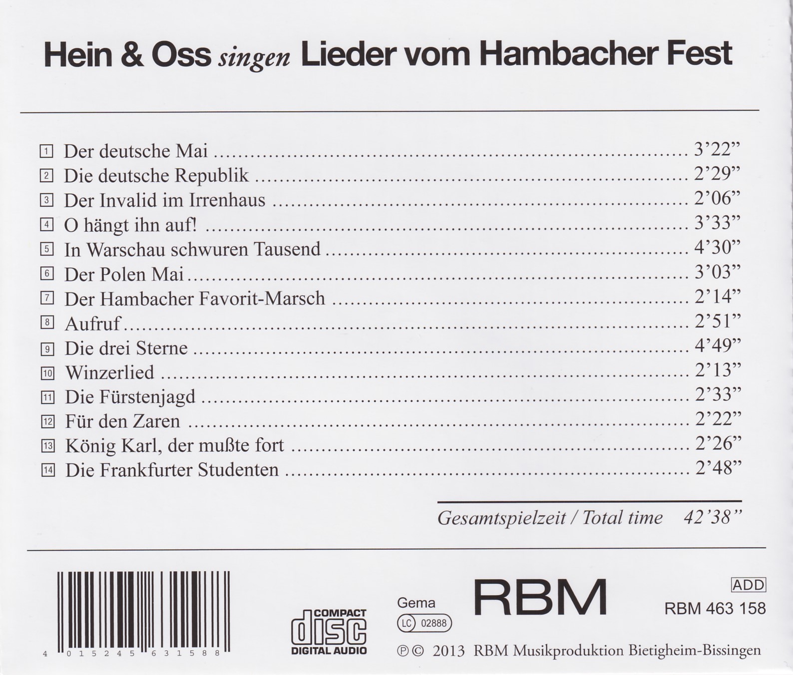 Hein & Oss singen Lieder vom Hambacher Fest