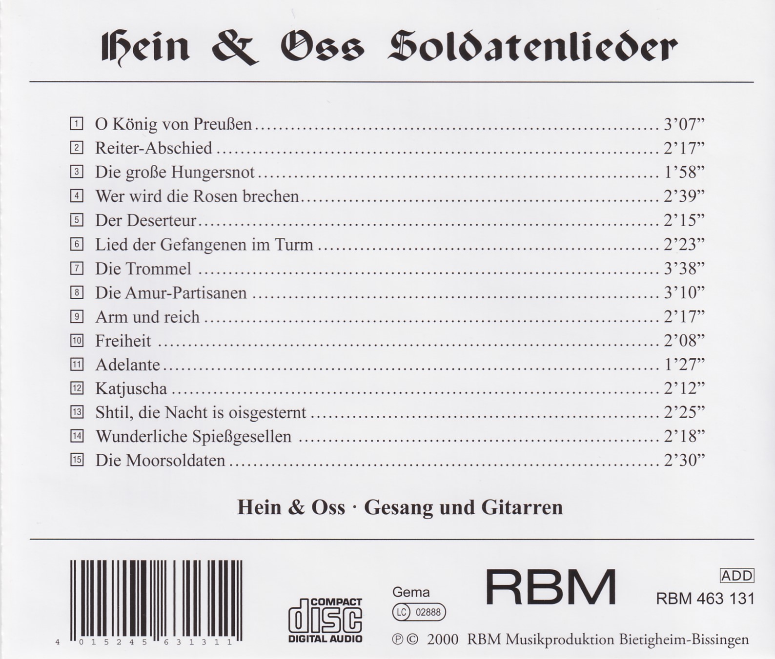 Hein & Oss - Soldatenlieder