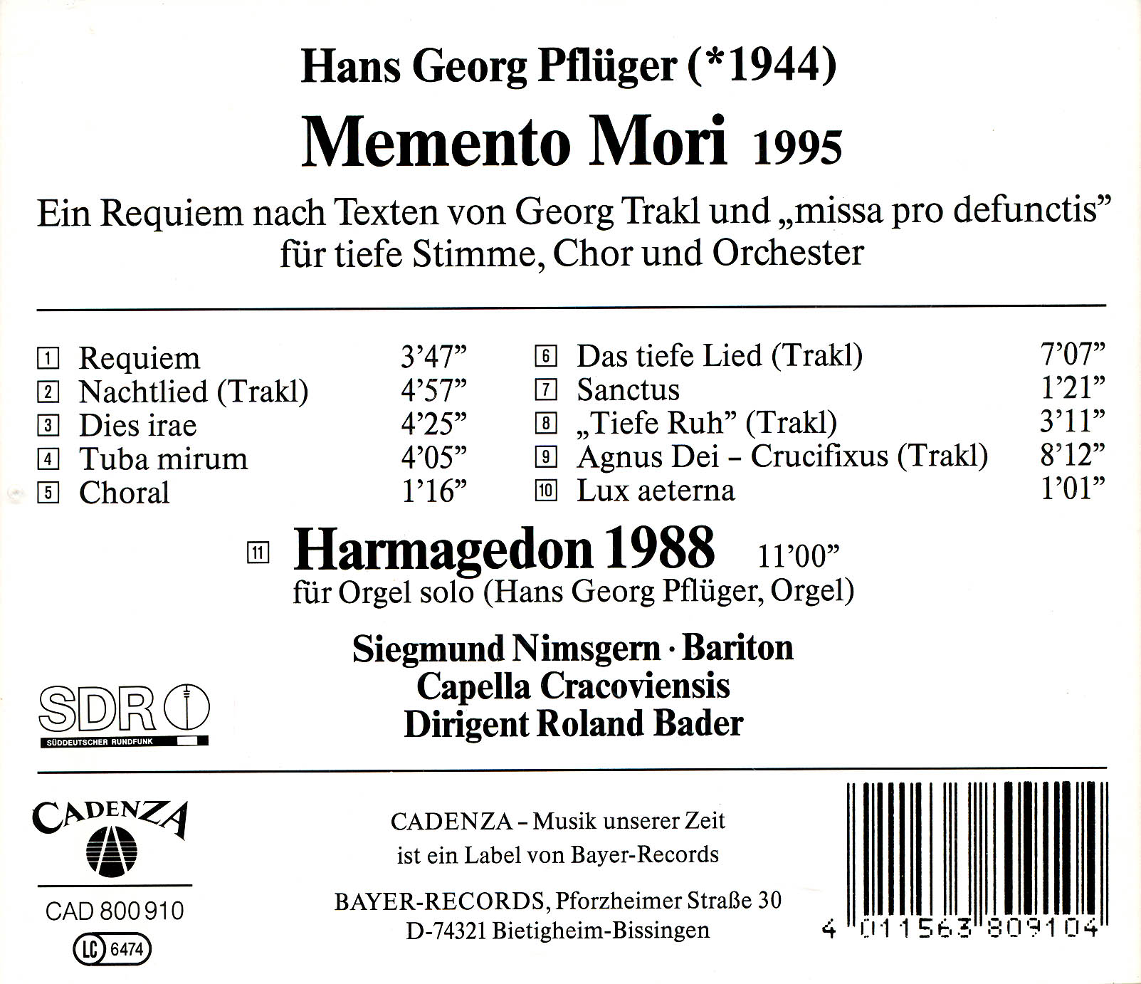 Hans Georg Pflüger - Memento Mori