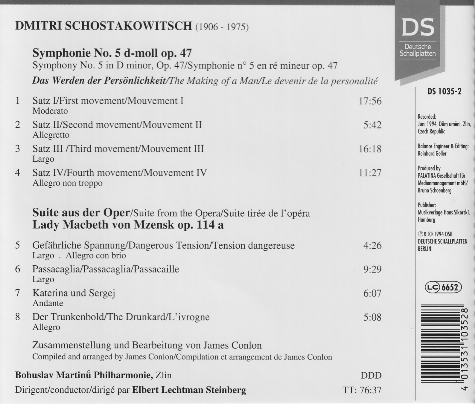 Dmitri Schostakowitsch. Sinfonie Nr. 5. Steinberg