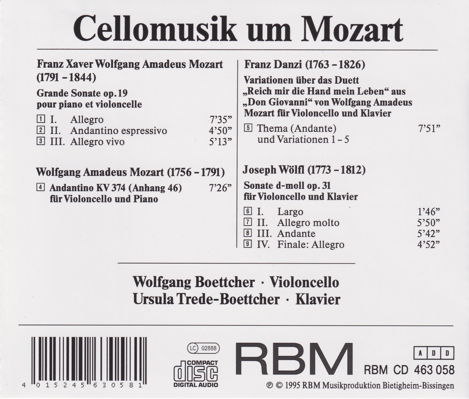 Cellomusik um Mozart