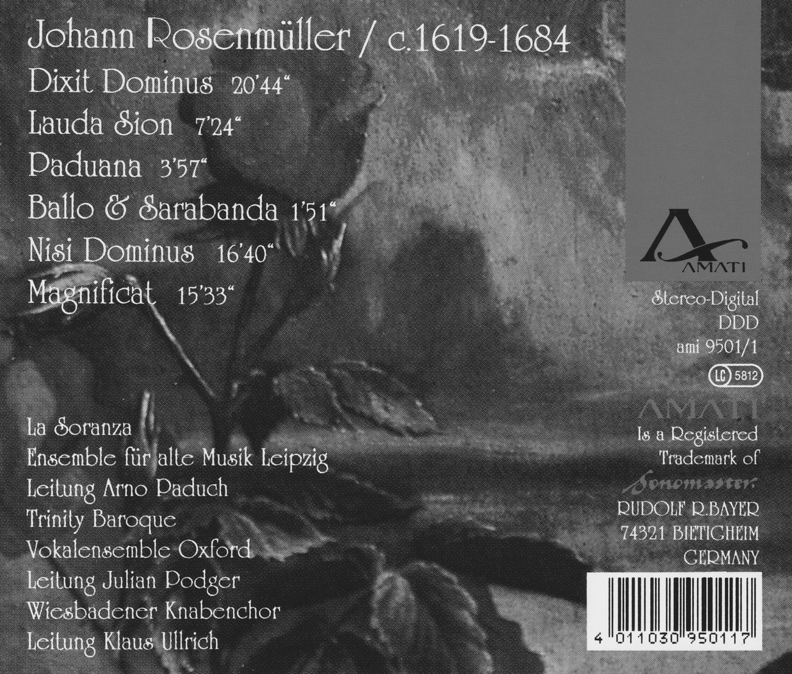 Johann Rosenmüller - Geistliche Musik