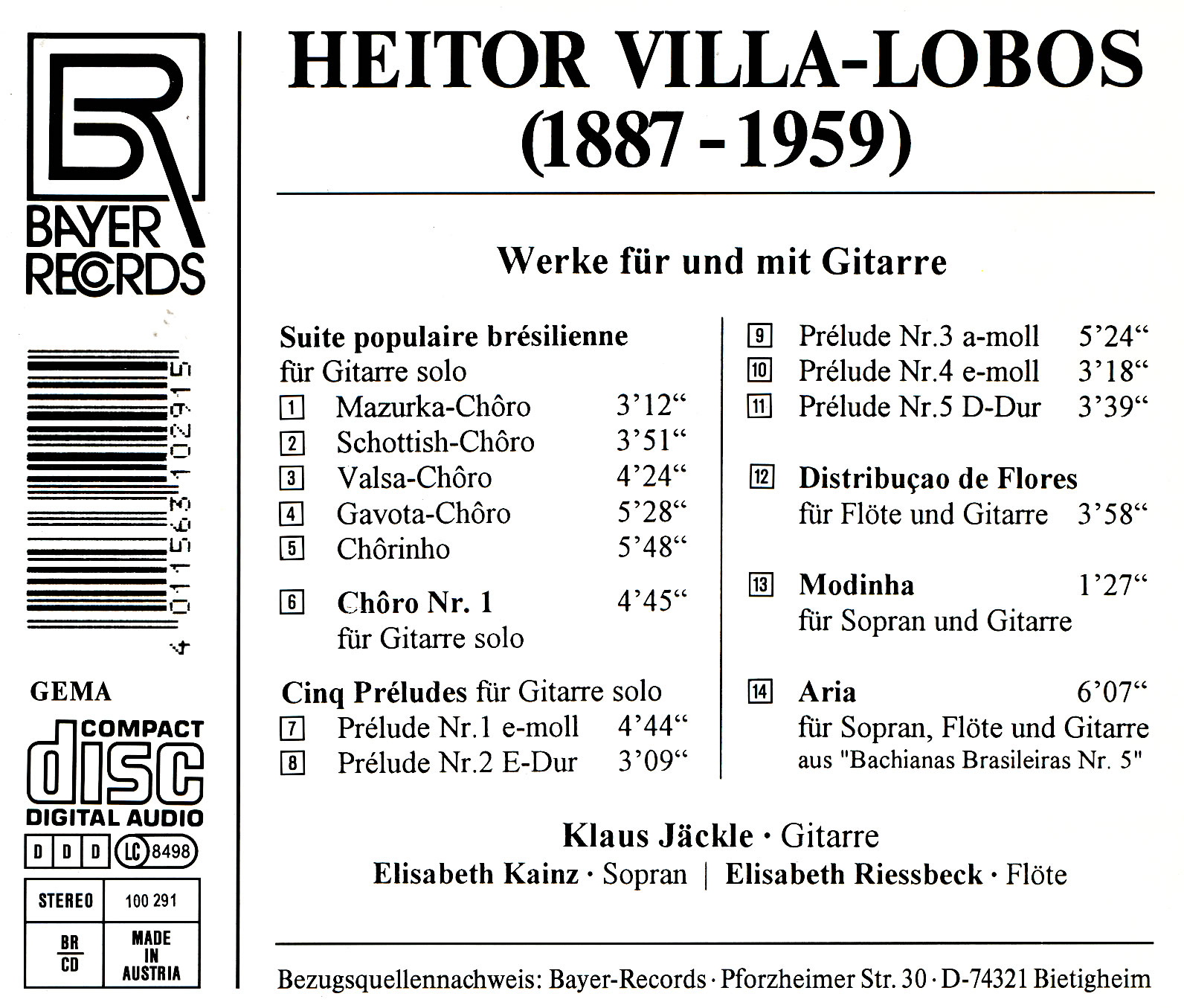 Heitor Villa-Lobos - Gitarrenwerke