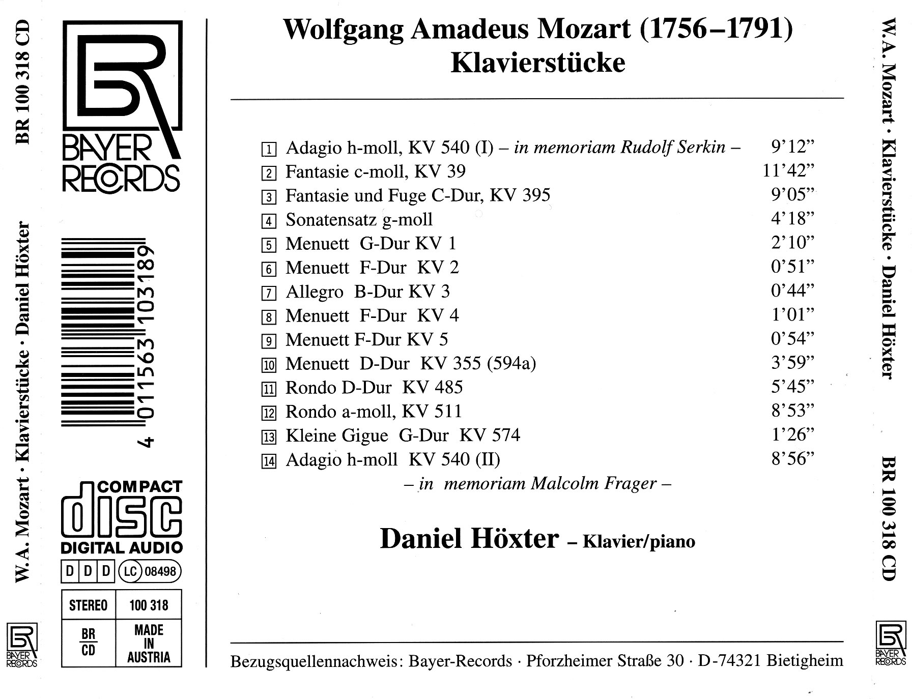 Daniel Höxter spielt/plays Mozart