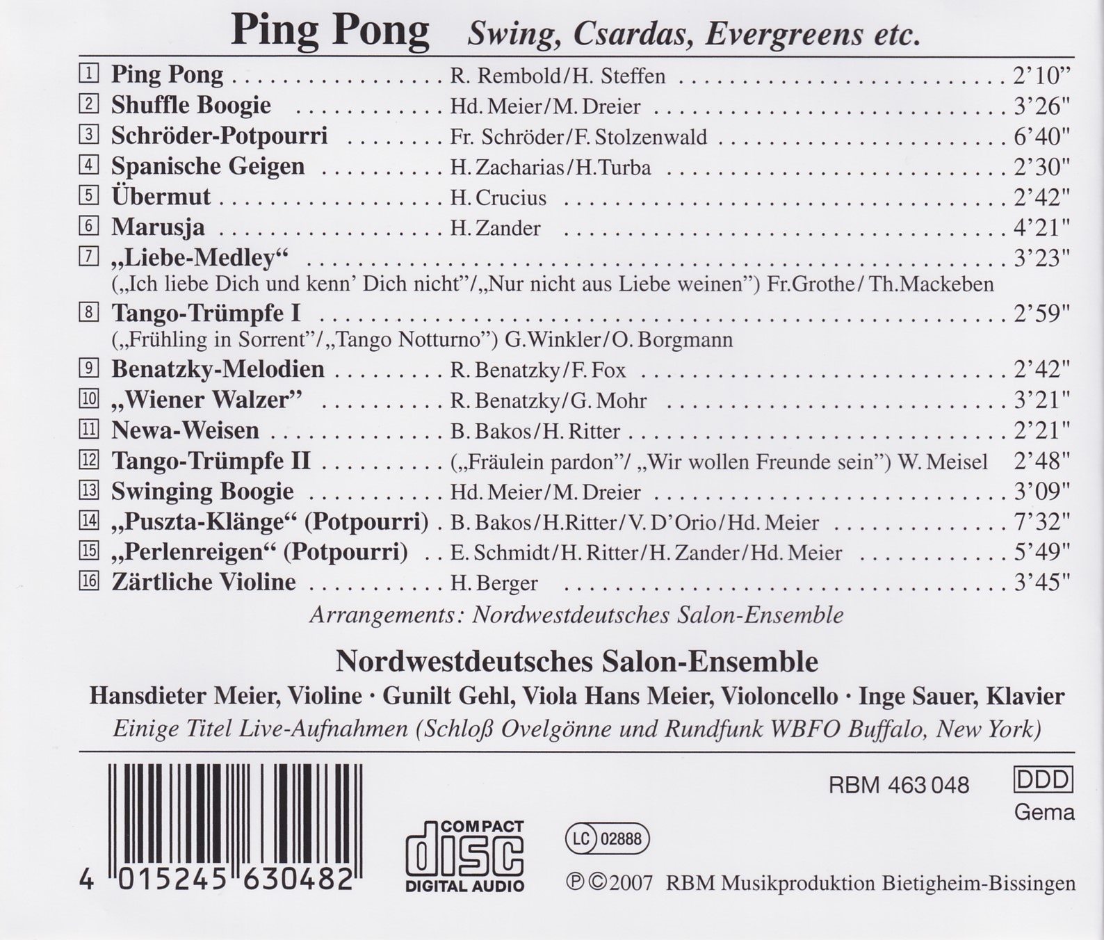 Ping  Pong - Swing, Csardas, Evergreens etc. 