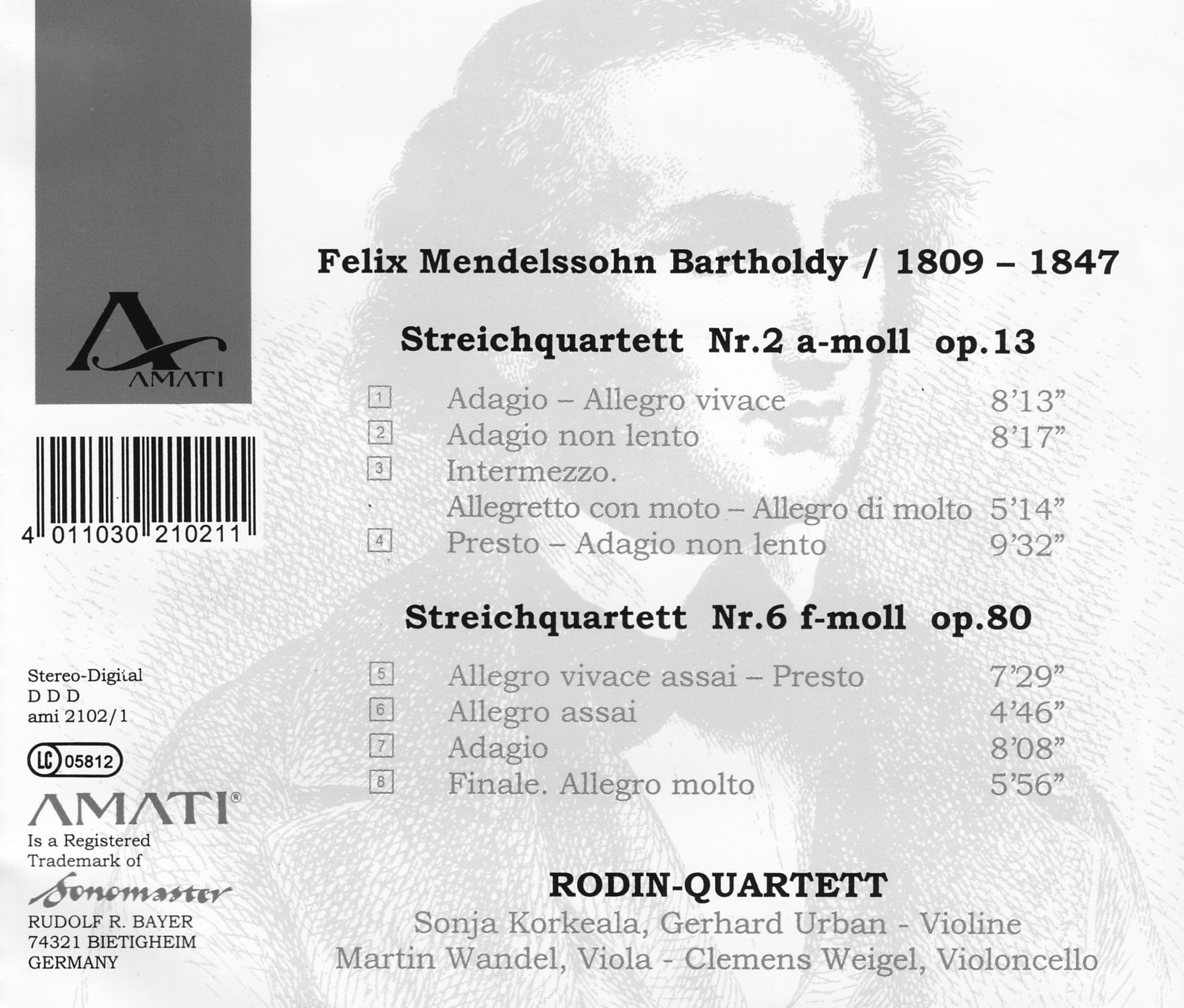 Felix Mendelssohn-Bartholdy - Streichquartette