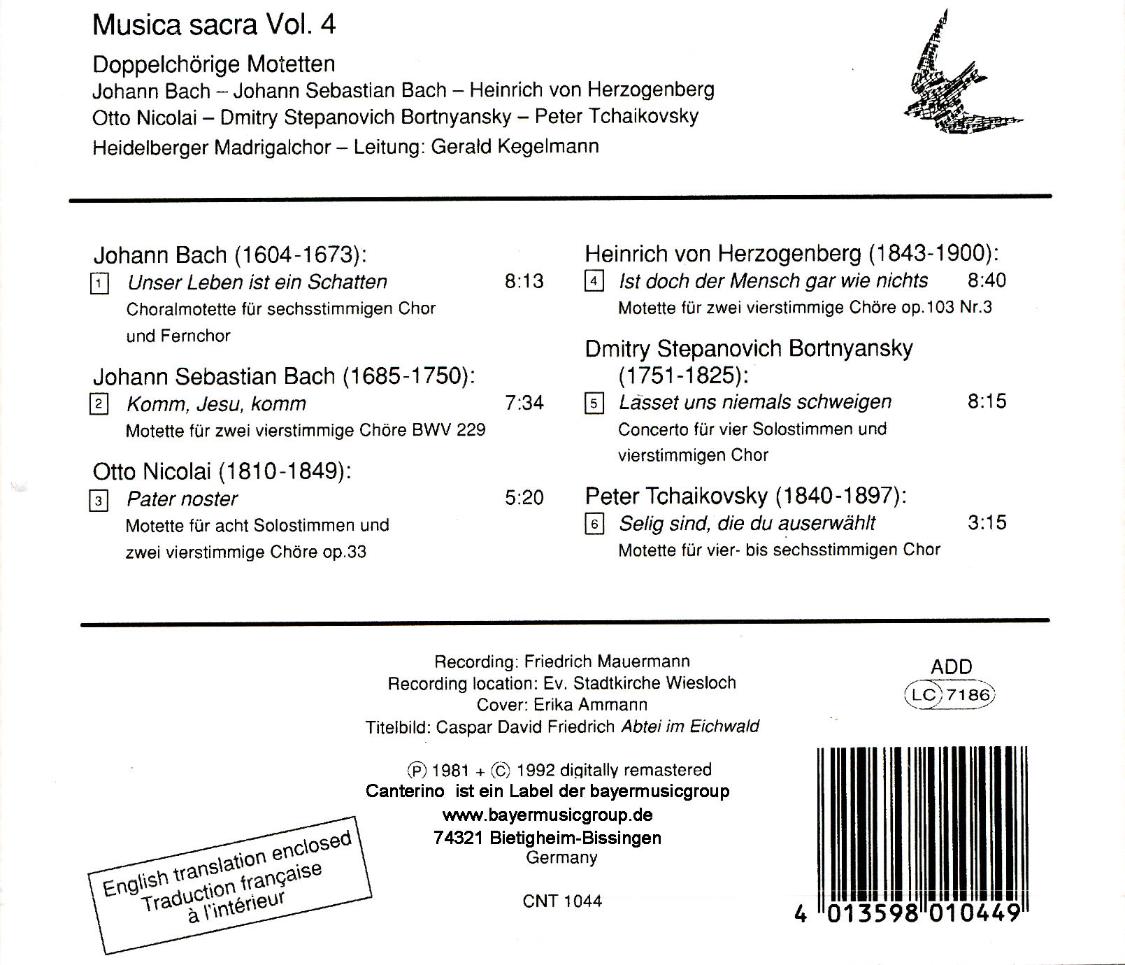 Musica sacra Vol. 4: Doppelchörige Motetten