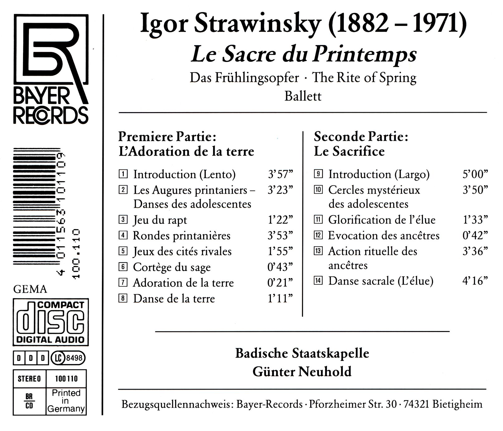 Igor Strawinsky - Le Sacre du Printemps