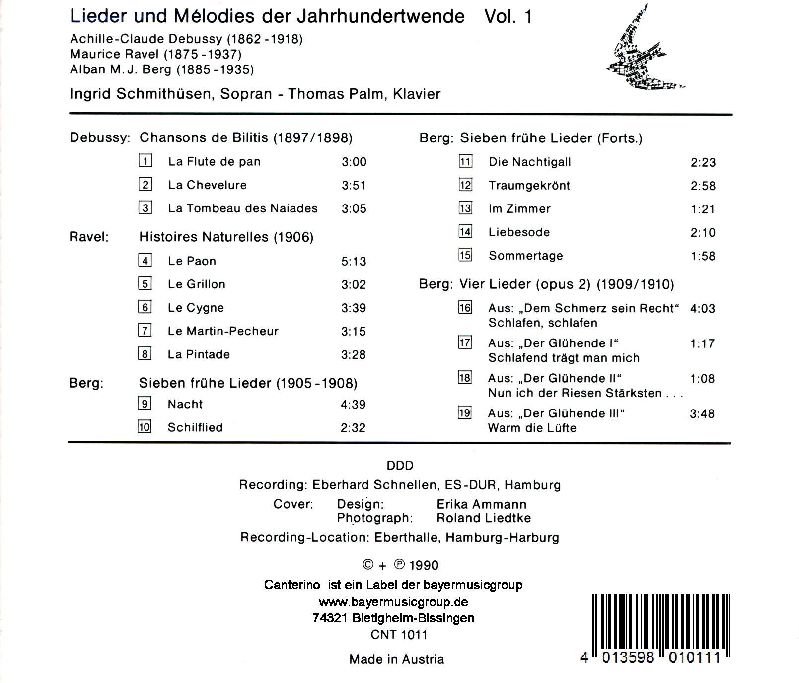 Lieder und Mélodies der Jahrhundertwende Vol. 1