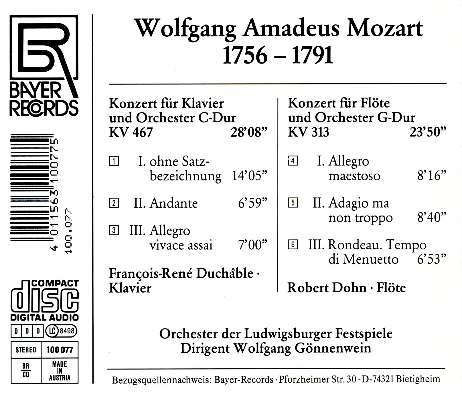 Mozart aus dem Ludwigsburger Schloß V