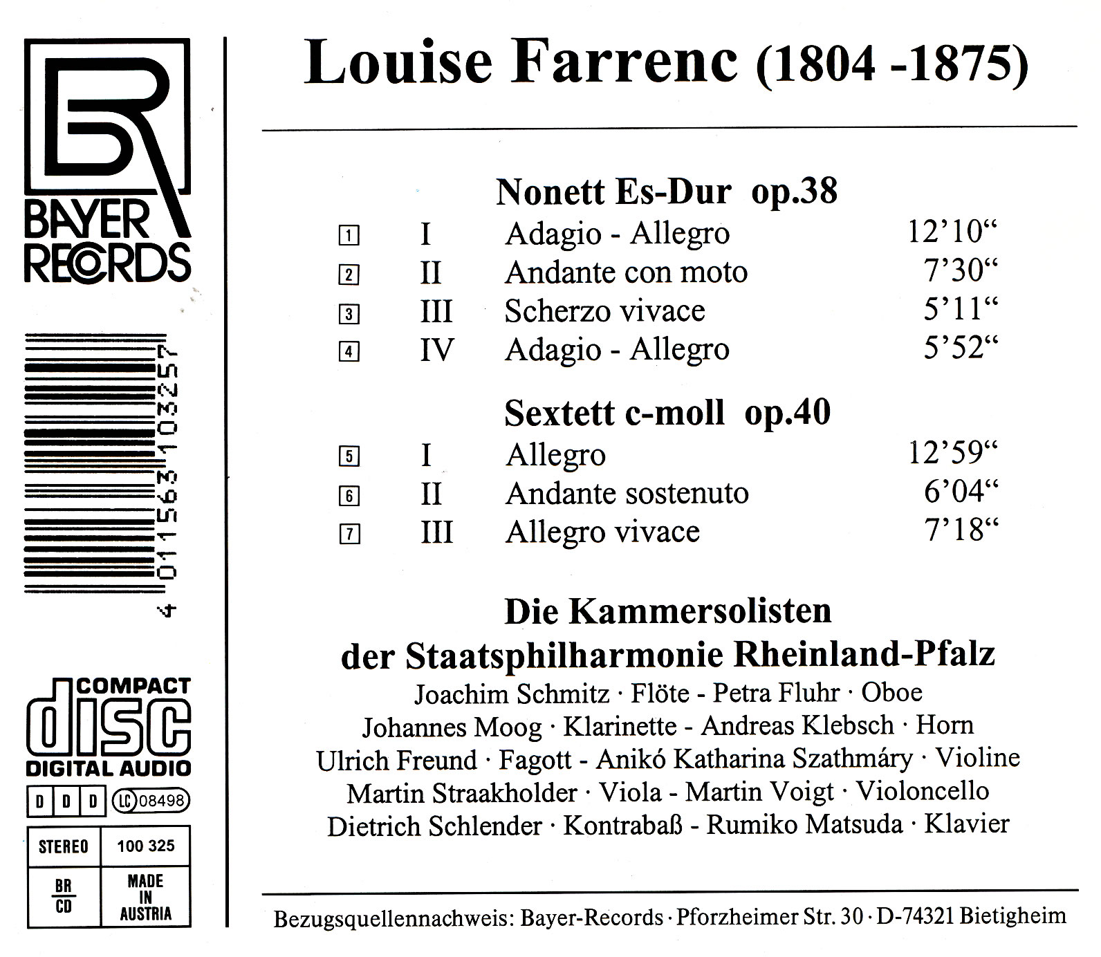 Louise Farrenc - Nonett/Sextett