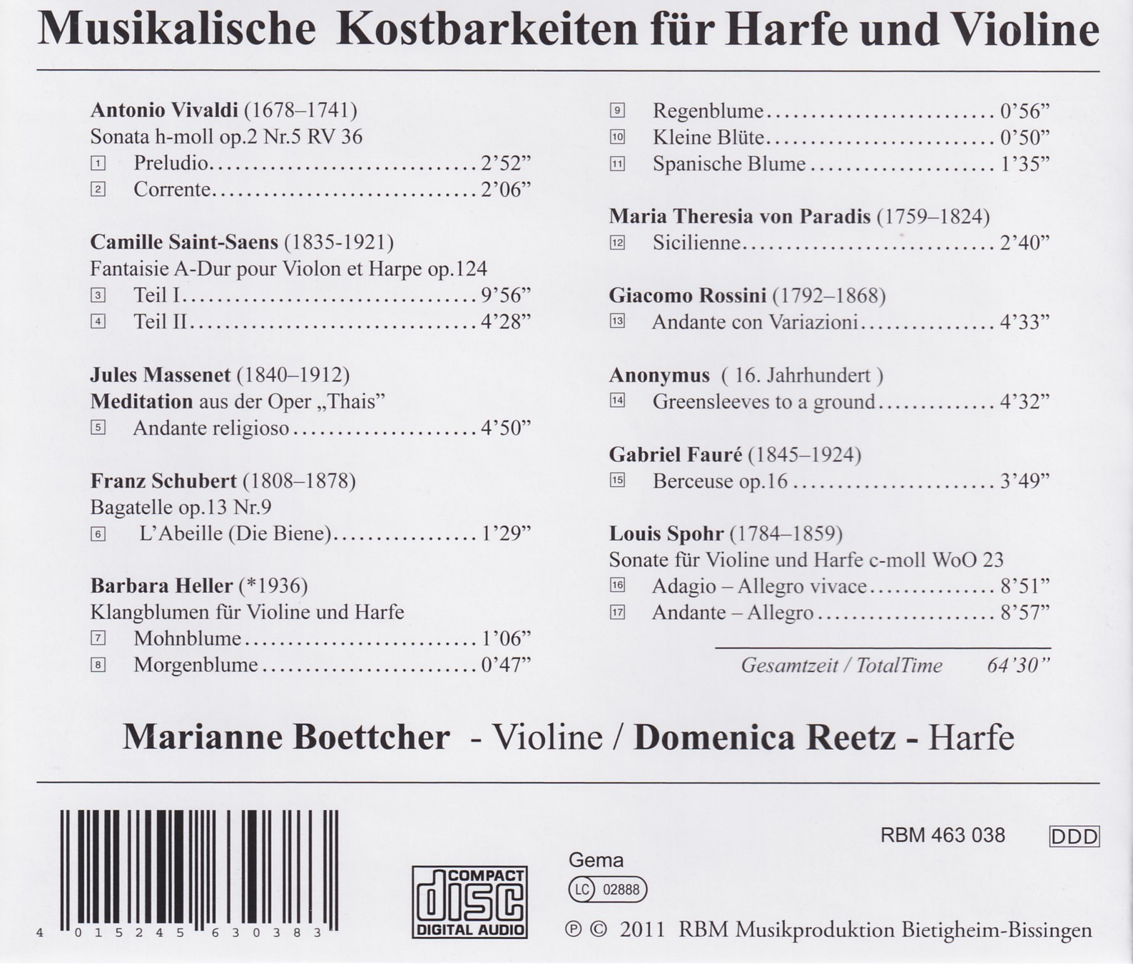 Musikalische Kostbarkeiten für Violine & Harfe