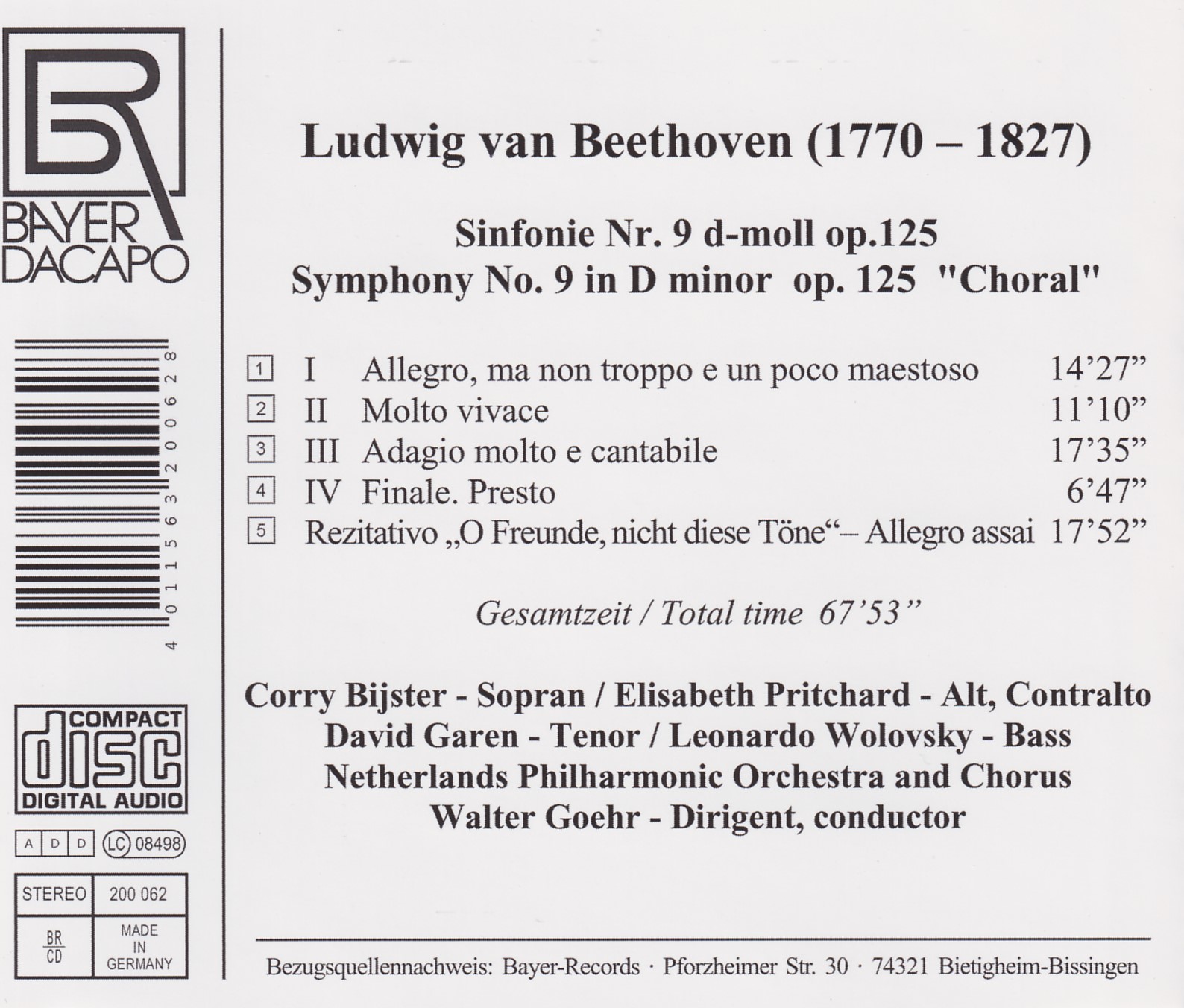 Beethoven - Symphony No.9  - Walter Goehr
