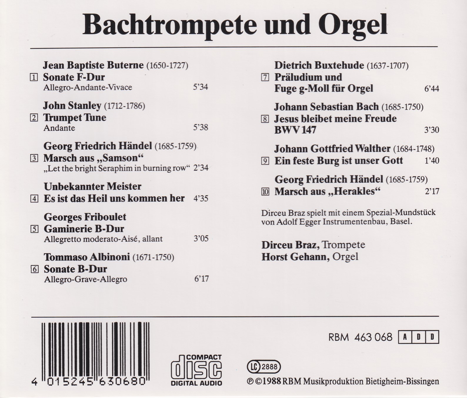Bachtrompete und Orgel II - Dirceu Braz