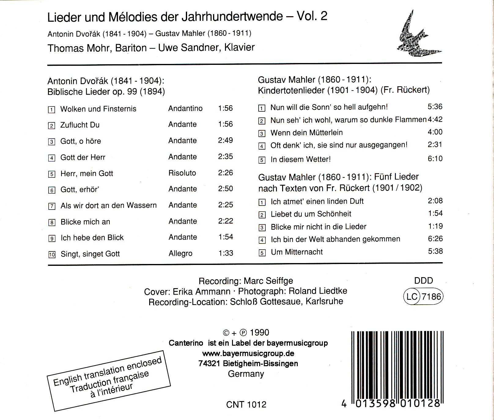 Lieder und Mélodies der Jahrhundertwende Vol. 2