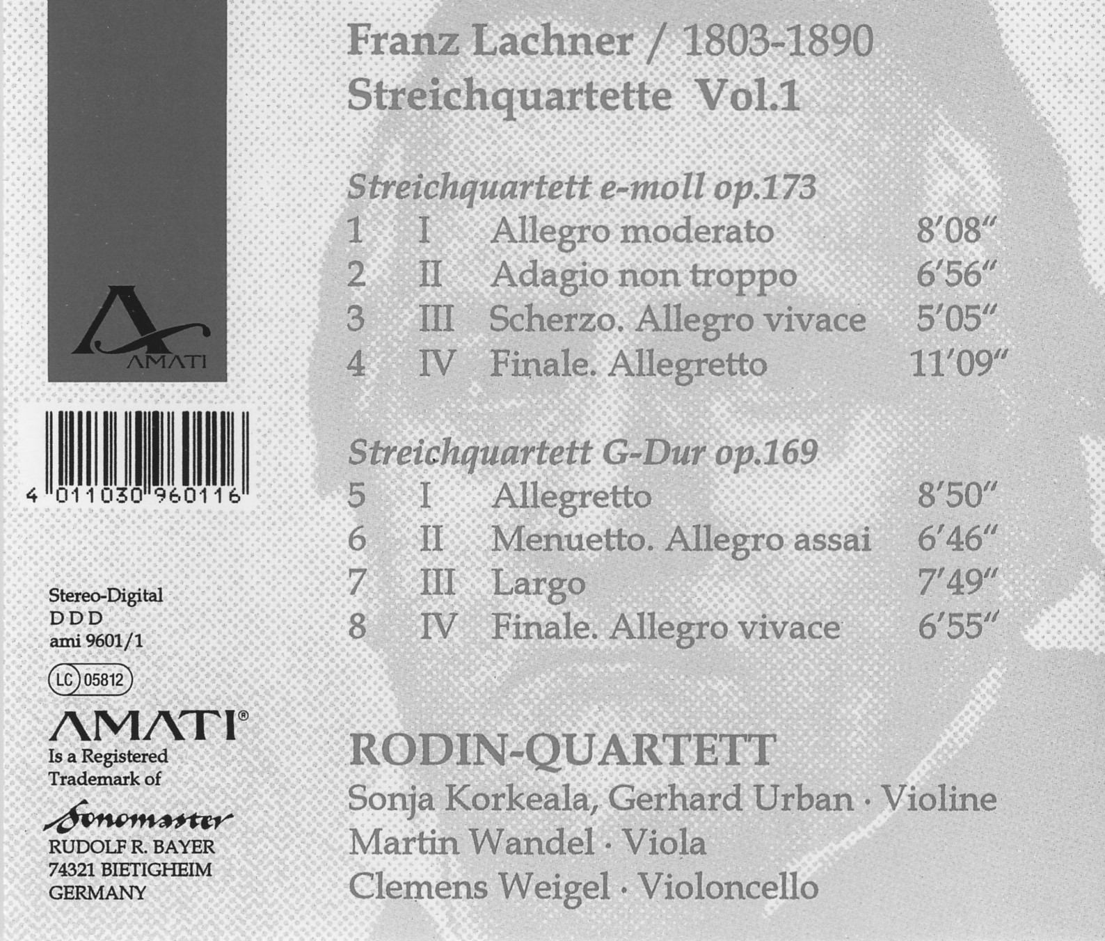 Franz Lachner - Streichquartette Vol.1