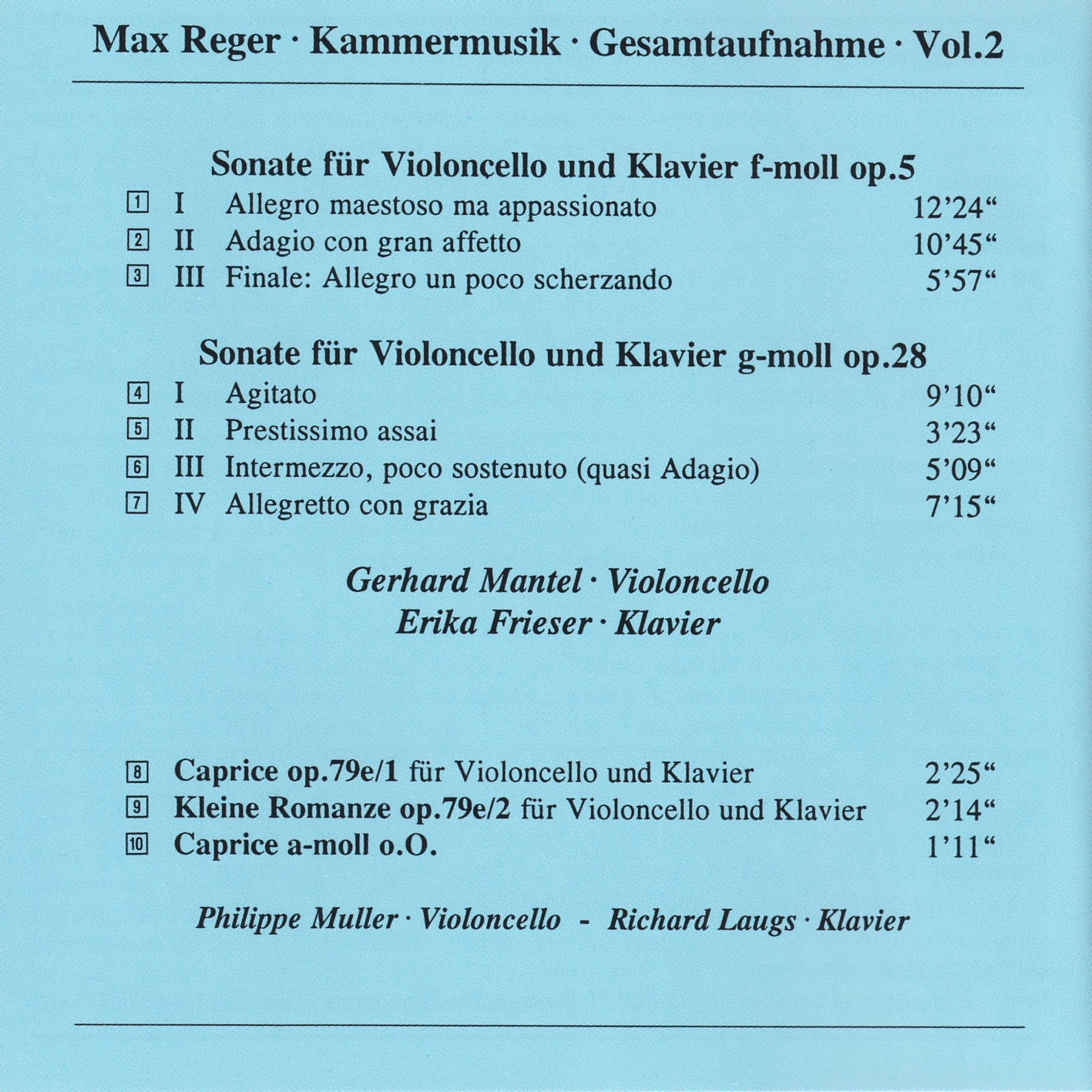 Max Reger - Kammermusik komplett Vol. 2