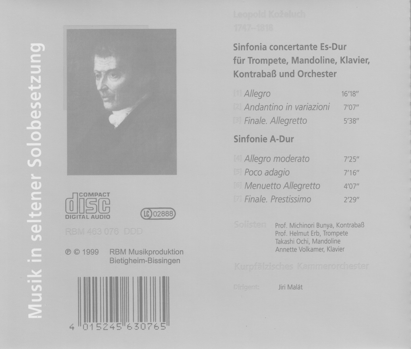 Leopold Kozeluch - Musik in seltener Solobesetzung