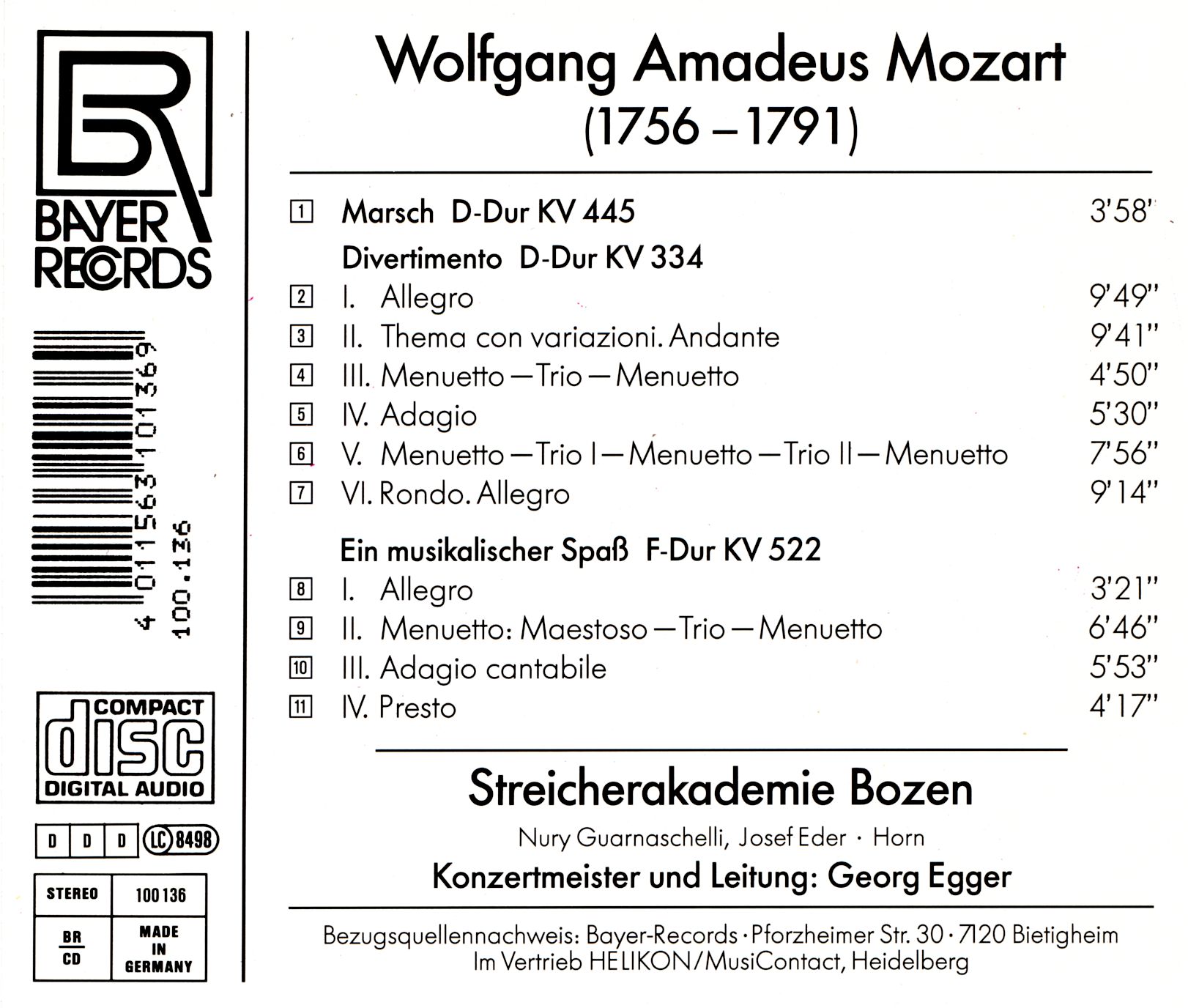 Wolfgang Amadeus Mozart - Divertimento / Ein musikalischer Spaß