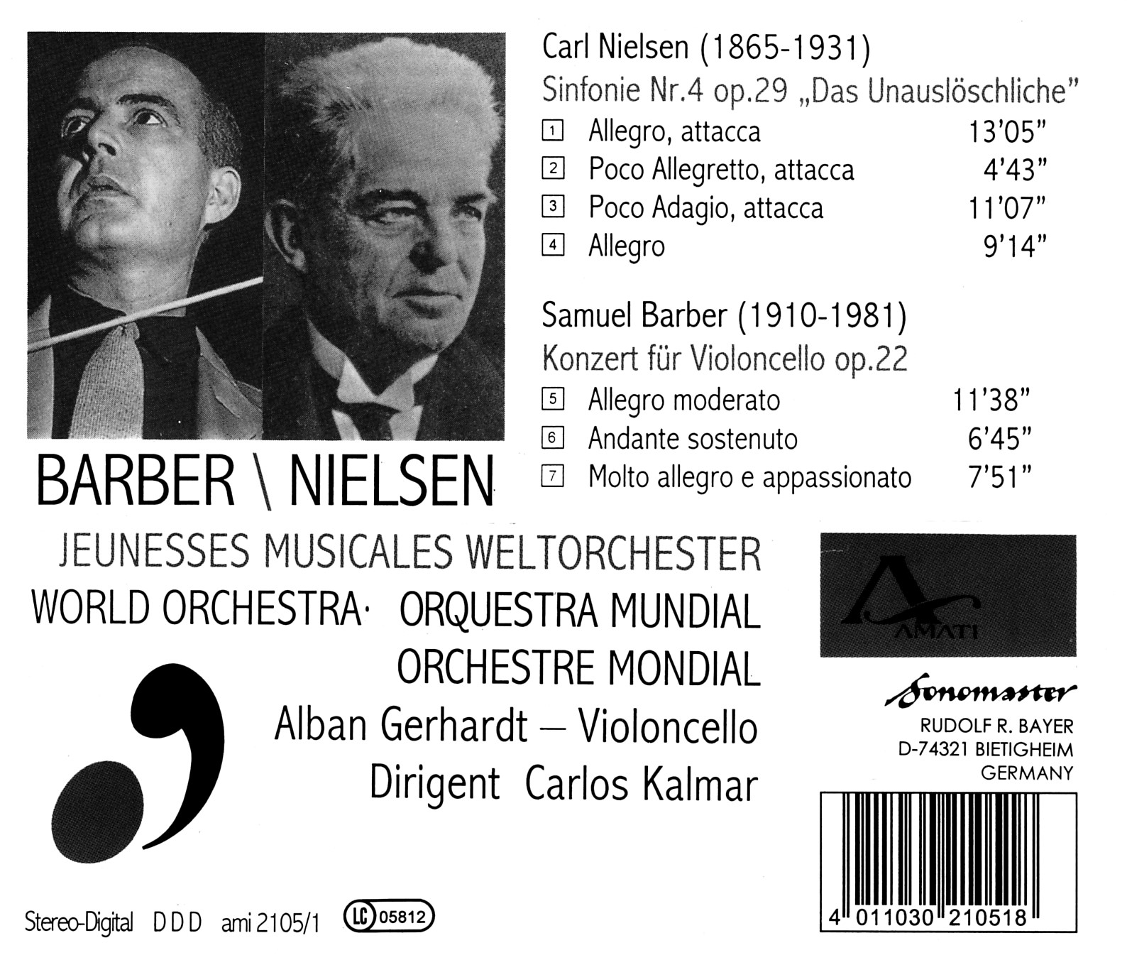 Nielsen  / Barber - Jeunesses Musicales Weltorchester