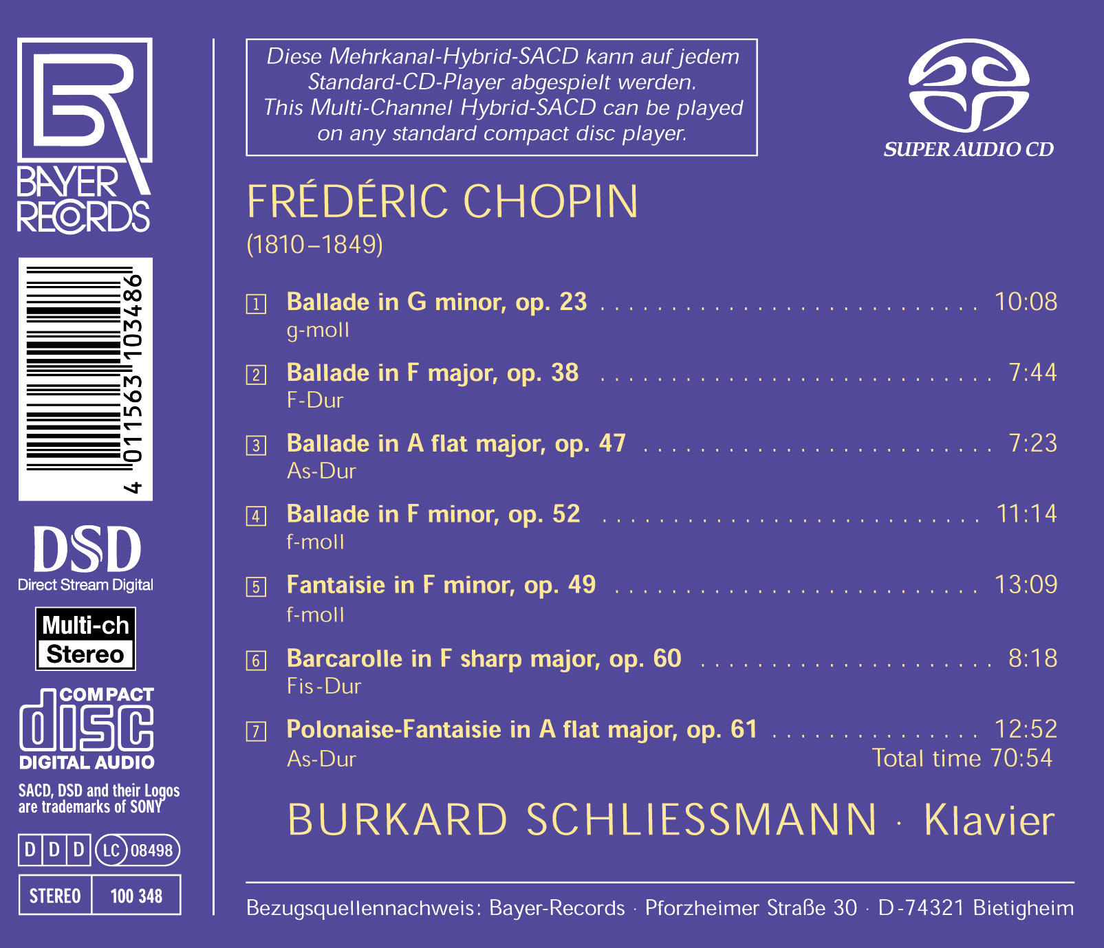 Burkard Schliessmann spielt Chopin