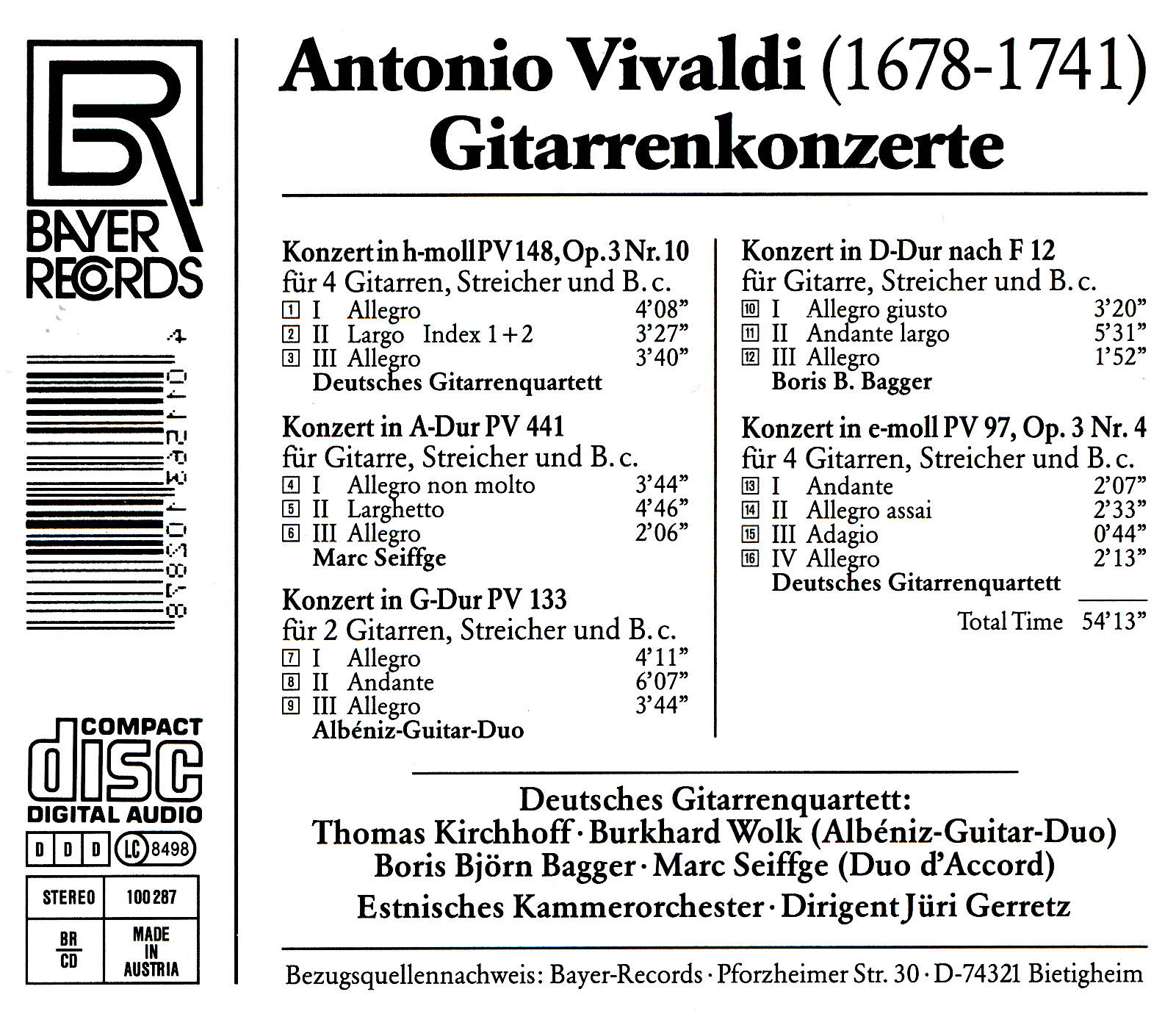 Antonio Vivaldi - Gitarrenkonzerte