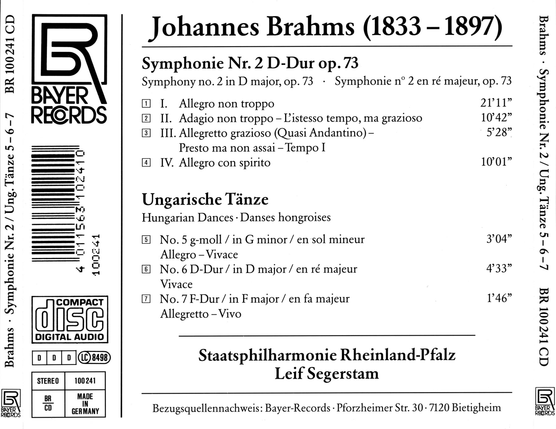 Johannes Brahms - Sinfonie Nr. 2